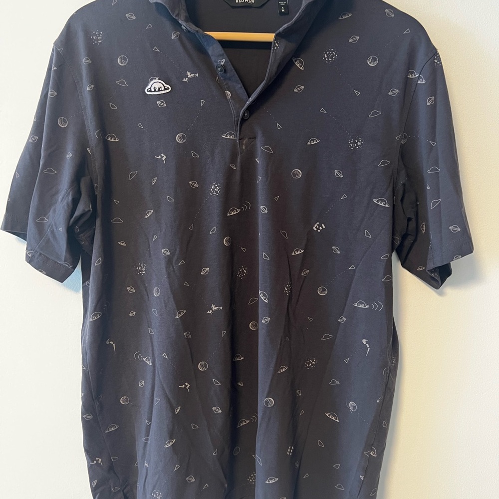 Radmor Navy Polo with Subtle Pattern